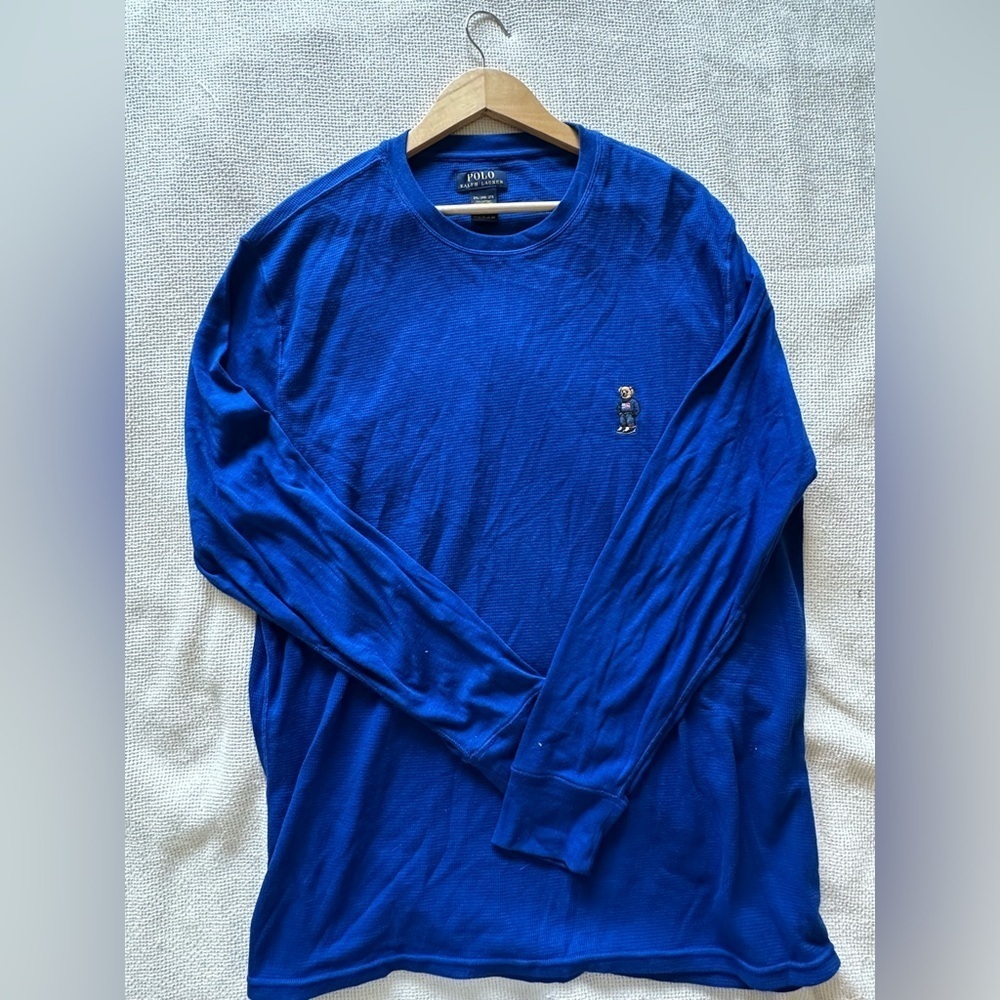 Polo by‎ Ralph Lauren Bear Blue Knit Thermal